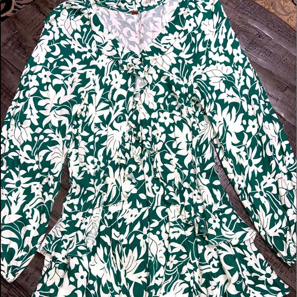 Free people long sleeve dbl layer dress